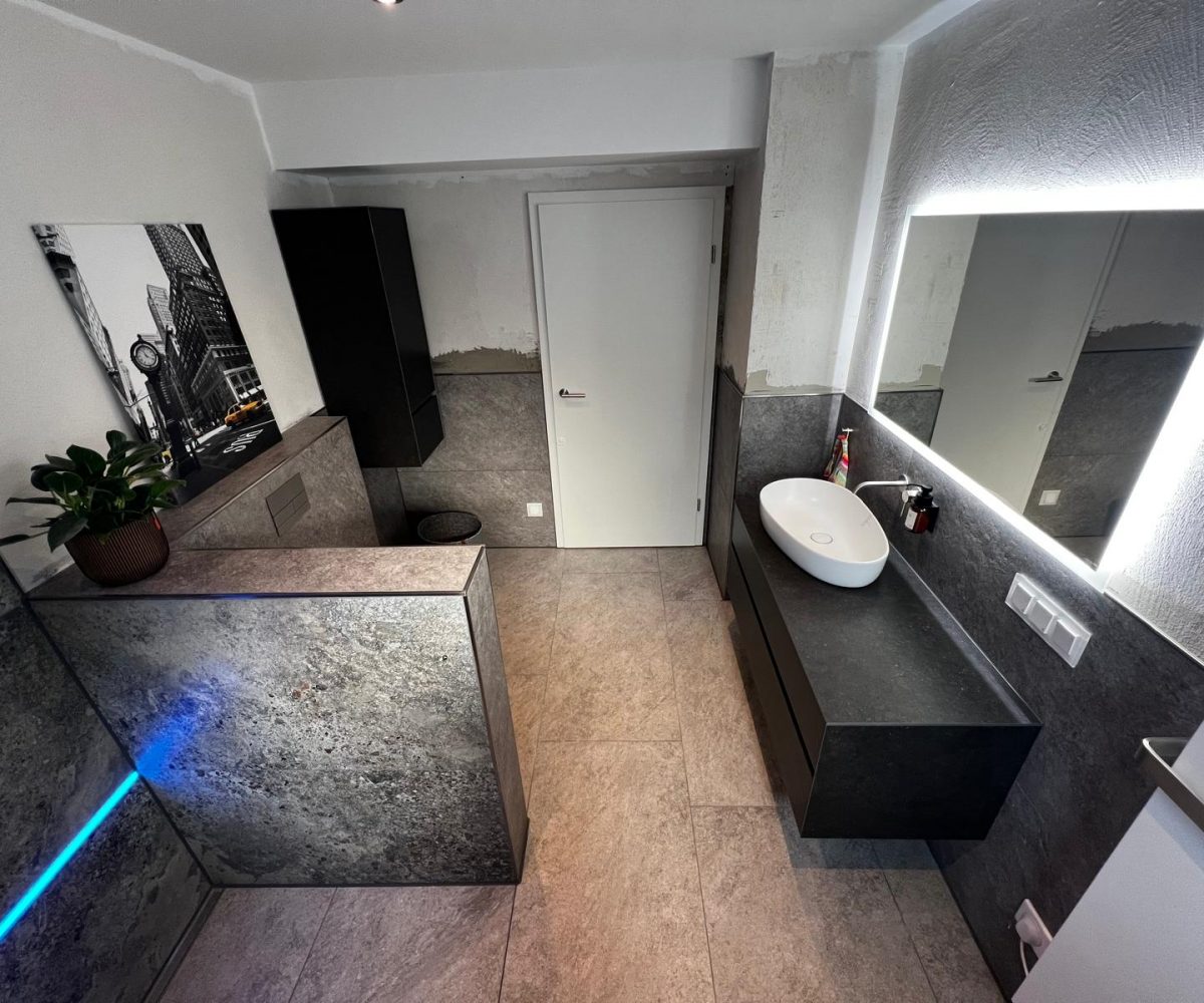 Luxuriöse Badmodernisierung in Steinoptik im Raum Heidelberg 1
